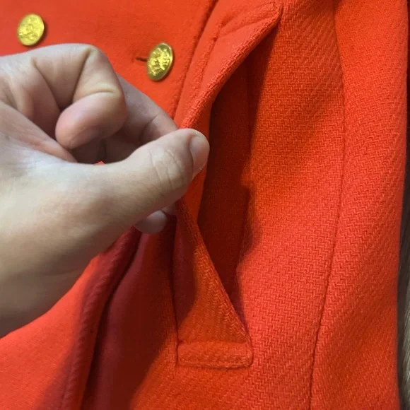 J CREW STADIUM CLOTH NELLO GORI WOMEN SIZE 2 RED PEACOAT - Picture 7 of 16